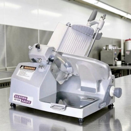 Exceptional Condition – German Knife GS-12M – 12” Commercial Gravity Feed Manual Slicer – 1/2 HP – UL & NSF – Fully Tested & Operational!