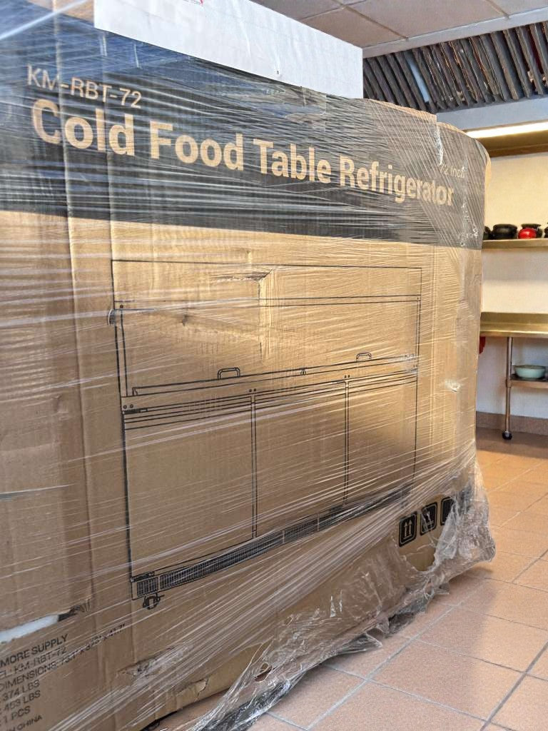 Brand New – Scratch & Dent  –  Koolmore 72" Commercial Refrigerated Prep Station Cold Table