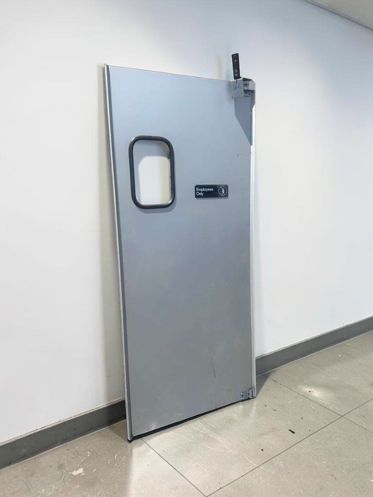 Exceptional Condition – Commercial Swing Door 36” x 80” – Restaurant Kitchen Pass-Thru Door with Window – Heavy-Duty – Fully Tested & Operational!