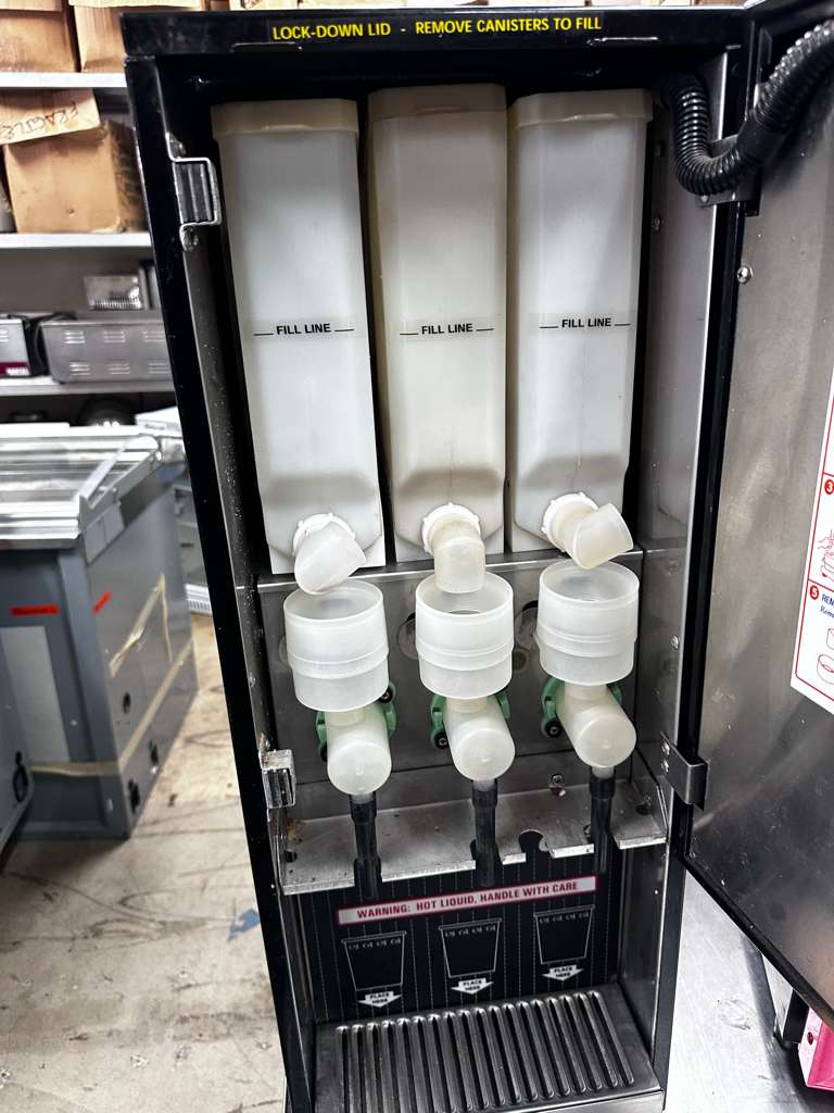 Exceptional Condition – Curtis PC-3D-10-01 / CAFEPC3CS10000 – Commercial Cappuccino Dispenser – 3 Flavor Stations – 120V – Fully Tested & Operational!
