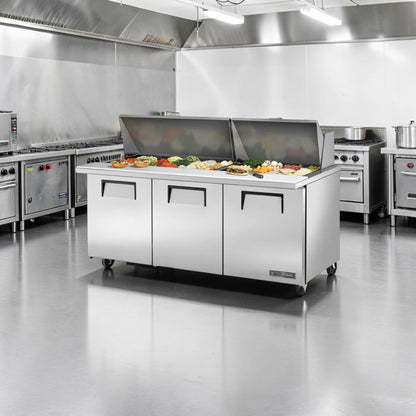 Exceptional Condition – True TSSU-72-30M-B-ST-HC 72” Mega Top Sandwich / Salad Prep Table – Refrigerated Base – 115V – Fully Tested & Operational!