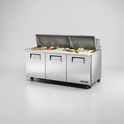 Exceptional Condition – True TSSU-72-30M-B-ST-HC 72” Mega Top Sandwich / Salad Prep Table – Refrigerated Base – 115V – Fully Tested & Operational!