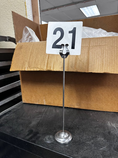 Outstanding Condition – 12″ Commercial Stainless Steel Table Number Stand – Weighted Base – Restaurant Card Holder – Fully Inspected & Ready for Service!