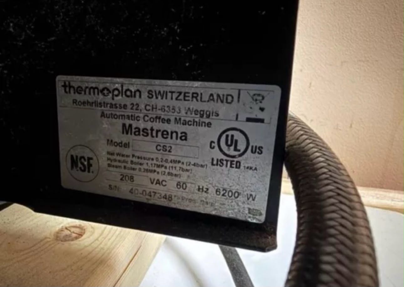 Prime Condition – Thermoplan Mastrena CS2 – Starbucks Commercial Automatic Espresso Machine – 208V – UL / NSF Listed – Fully Tested & Operational!