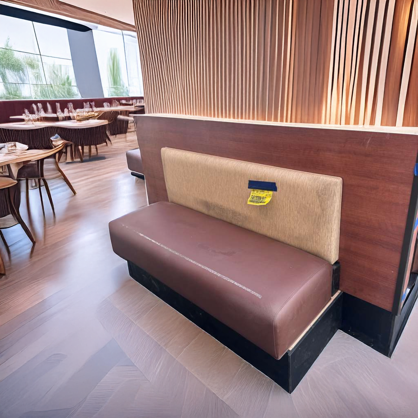 Immaculate Condition – Restaurant Booth Seating Bench – Commercial Upholstered Booth – Wood Back Panel – Qty 3 Available –!