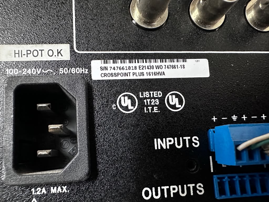 Dependable Condition – Extron CrossPoint Plus 1616 HVA – 16×16 RGBHV & Stereo Audio Matrix Switcher – 425 MHz – Fully Tested & Operational!