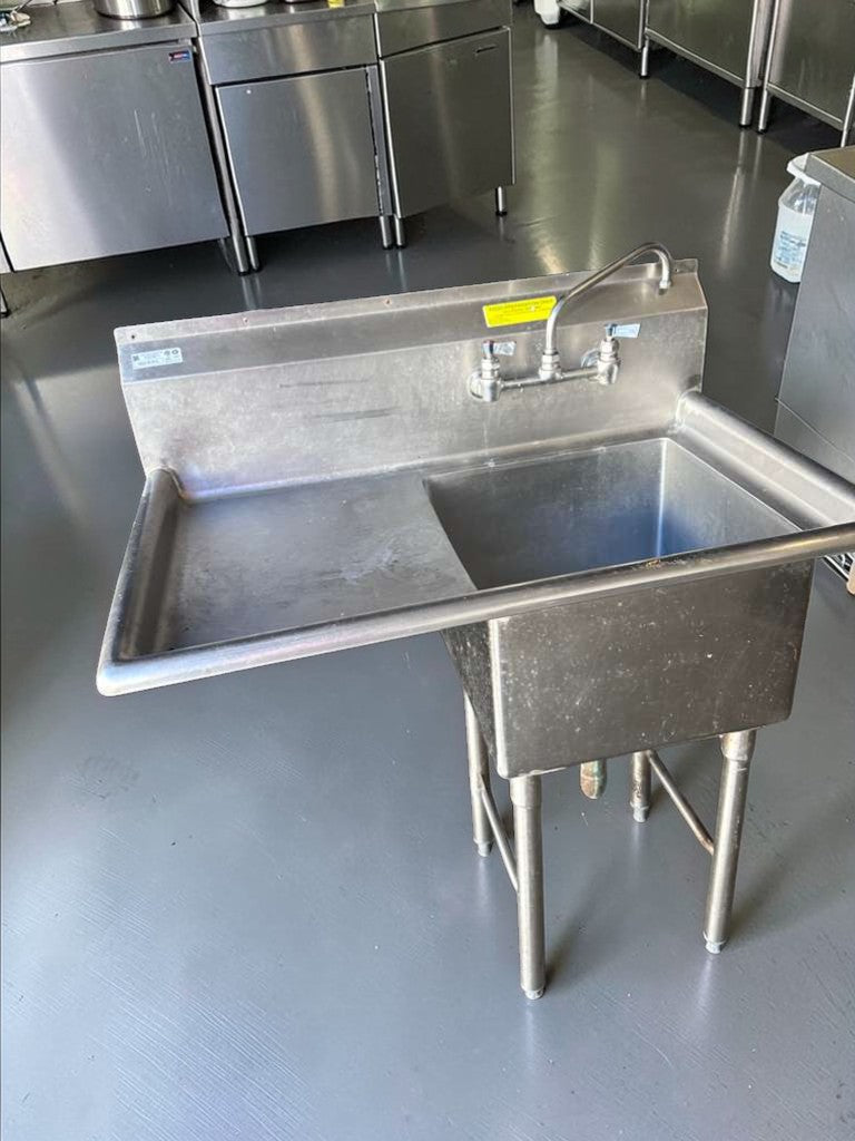 Elite Condition – Commercial Stainless Steel 1-Compartment Prep Sink – Right Drainboard – NSF – Fully Inspected & Ready for Use!