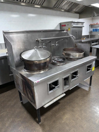 Premium Condition – China Pacific Commercial Gas Wok Range – 3-Ring Burners – NSF Certified – Fully Tested & Operational!