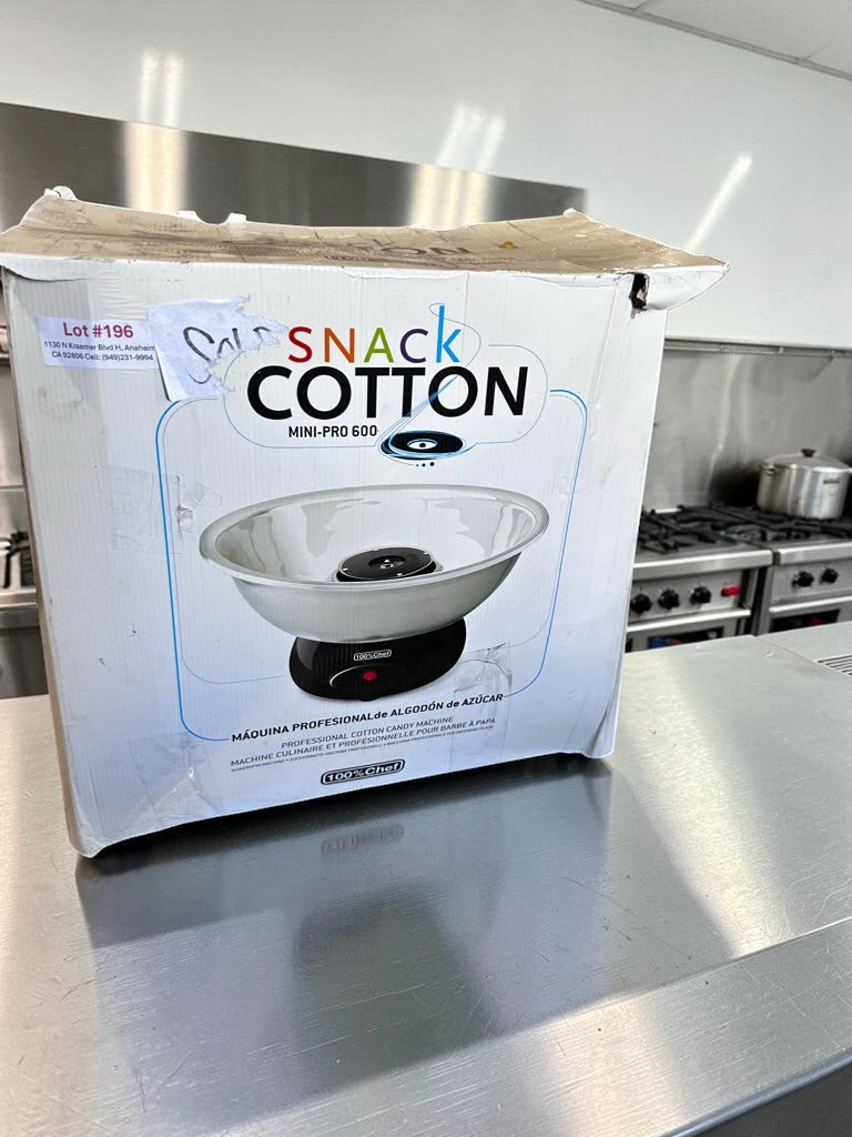 Excellent Condition – 100% Chef Snack Cotton Mini-Pro 600 – Professional Cotton Candy Machine – 115V – 600W – Fully Tested & Operational!