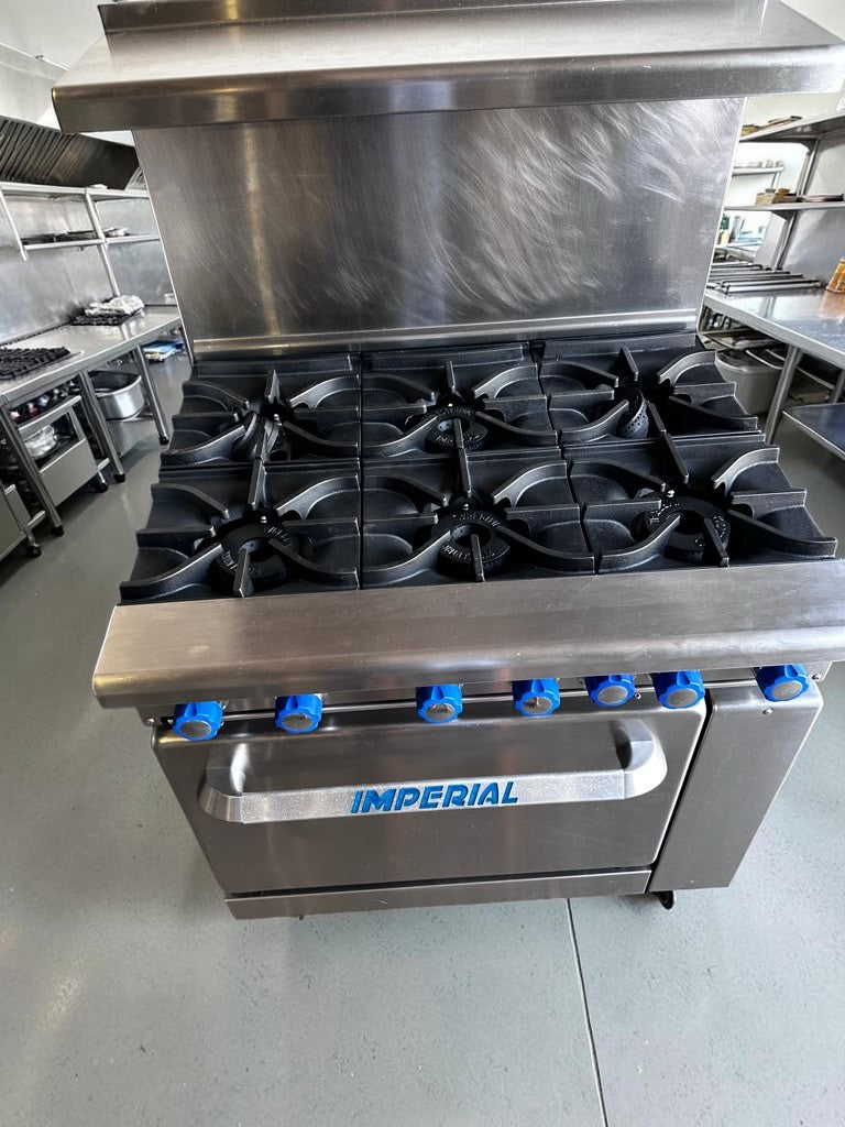 Exceptional Condition – Imperial IR-6 – 36" Commercial 6-Burner Gas Range with Standard Oven – 227,000 BTU – Fully Tested & Operational!