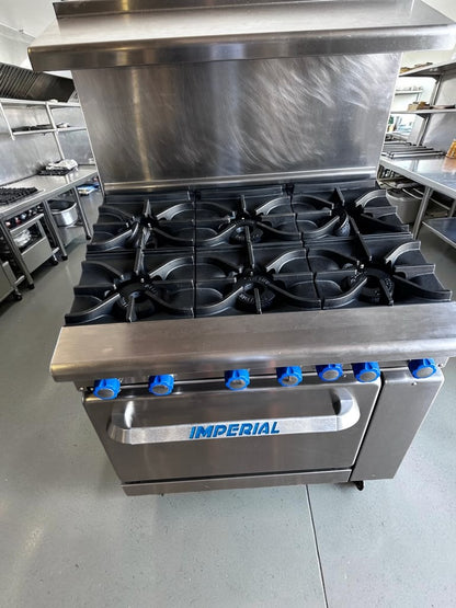 Exceptional Condition – Imperial IR-6 – 36" Commercial 6-Burner Gas Range with Standard Oven – 227,000 BTU – Fully Tested & Operational!