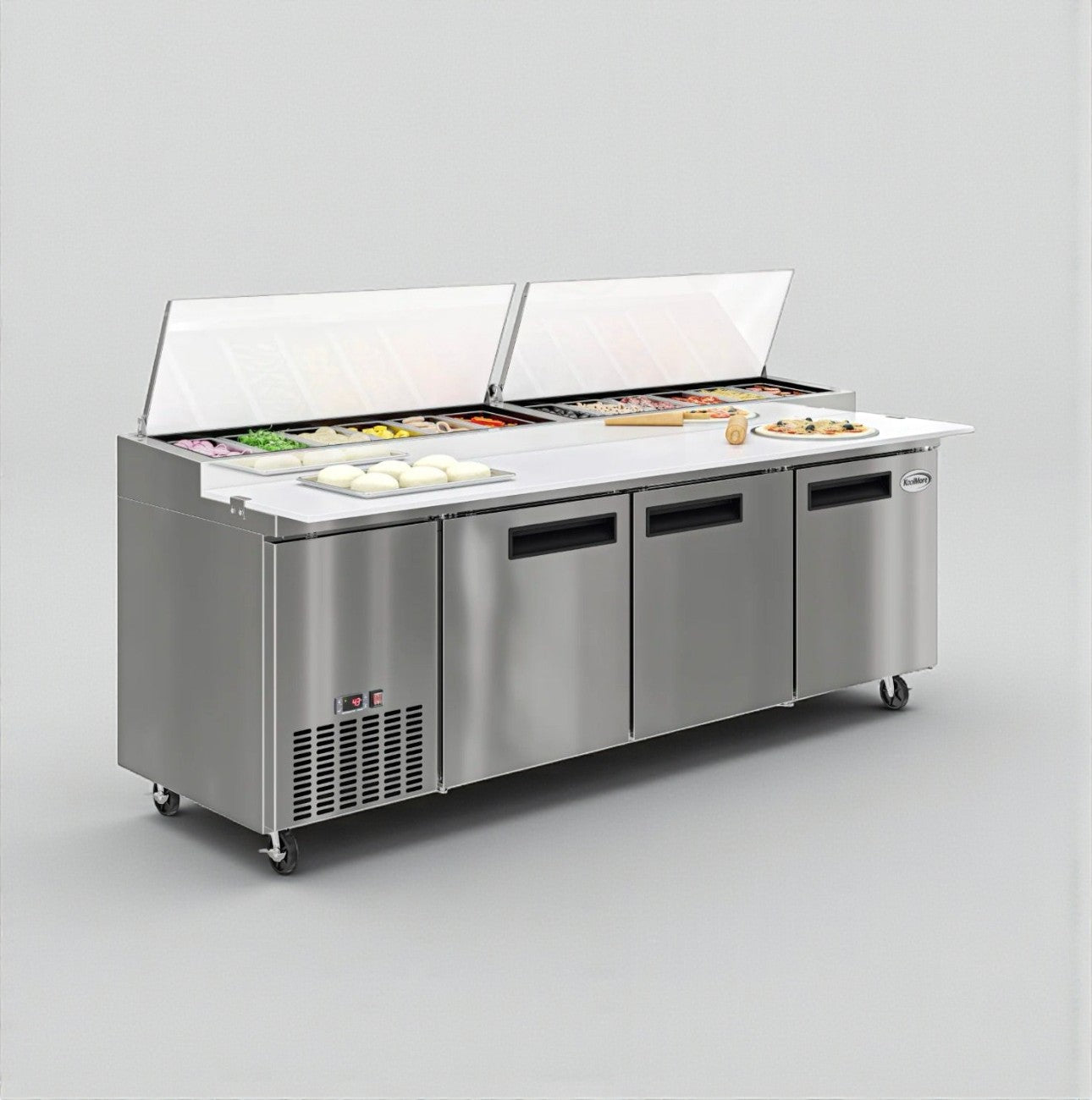 Brand New – Scratch & Dent –  Koolmore 92" Three Door Pizza Prep Refrigerator