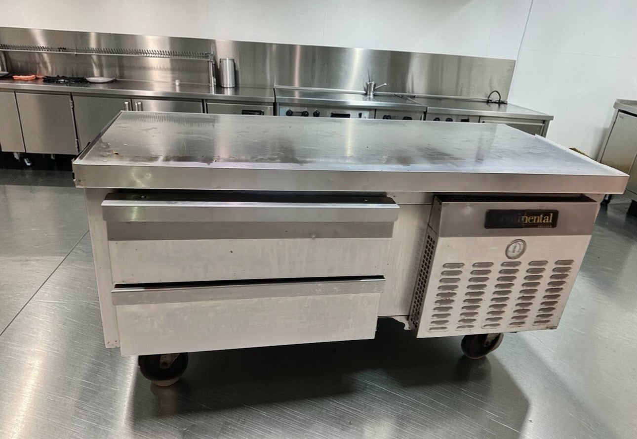 Exceptional Condition – Continental D48GFN Chef Base Freezer – 48 inch Refrigerated Equipment Stand with 2 Drawers – 115V – Commercial Kitchen Line Base – Fully Tested & Operational!