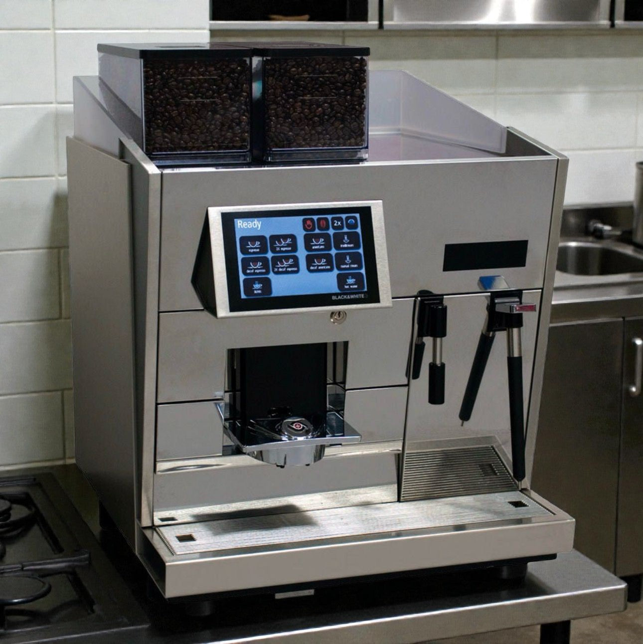 Refined Condition – Thermoplan Black & White 3 – Commercial Fully Automatic Espresso Machine – Dual Hopper – Fully Tested & Operational!