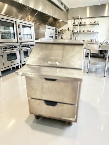Immaculate Condition – Beverage-Air SPED27HC-12M-B – 27" Mega Top Refrigerated Prep Unit with Drawers – 6.8 Cu. Ft. – 115V – NSF & UL Listed – Fully Tested & Operational!