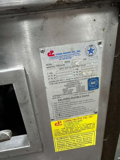 Premium Condition – China Pacific Commercial Gas Wok Range – 3-Ring Burners – NSF Certified – Fully Tested & Operational!