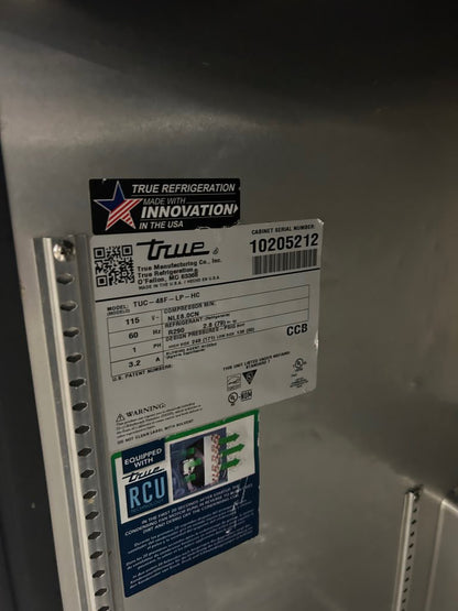Superior Condition – True TUC-48F-LP-HC – 48 3/8" Low Profile Commercial Undercounter Freezer – Two Solid Doors – R290 – 115V – Fully Tested & Operational!