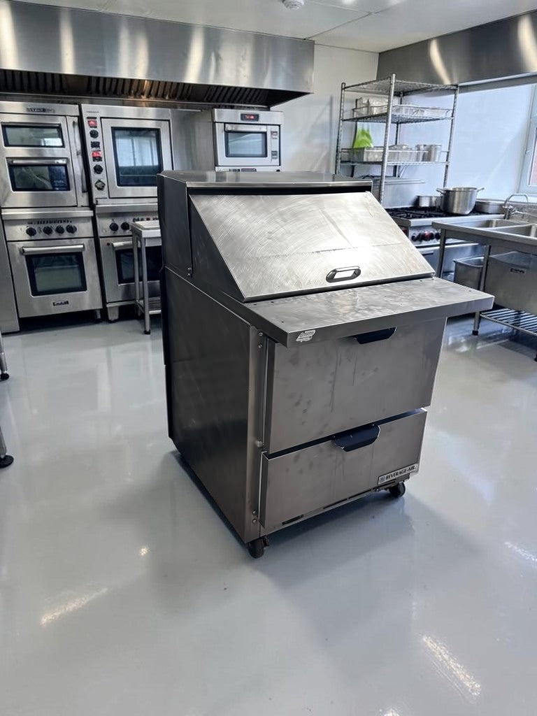 Immaculate Condition – Beverage-Air SPED27HC-12M-B – 27" Mega Top Refrigerated Prep Unit with Drawers – 6.8 Cu. Ft. – 115V – NSF & UL Listed – Fully Tested & Operational!