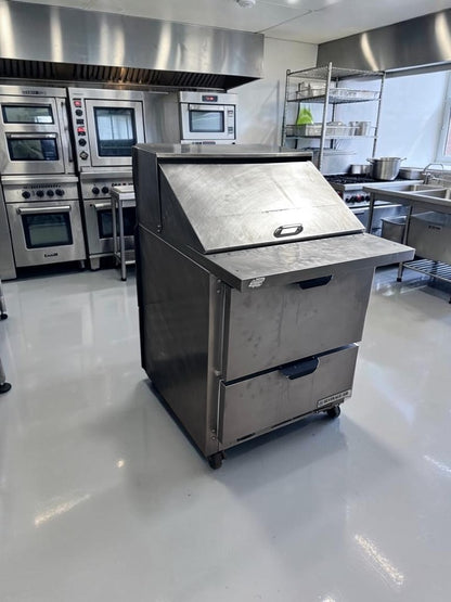 Immaculate Condition – Beverage-Air SPED27HC-12M-B – 27" Mega Top Refrigerated Prep Unit with Drawers – 6.8 Cu. Ft. – 115V – NSF & UL Listed – Fully Tested & Operational!