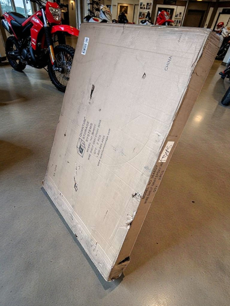 Brand New – Scratch & Dent – Quantum Storage Systems Gray Epoxy Wire Shelving Starter Kit