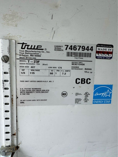 Elite Condition – True T-23F – 27" Commercial Reach-In Freezer – 23 Cu. Ft. – ENERGY STAR® – NSF / UL Listed – Fully Tested & Operational!
