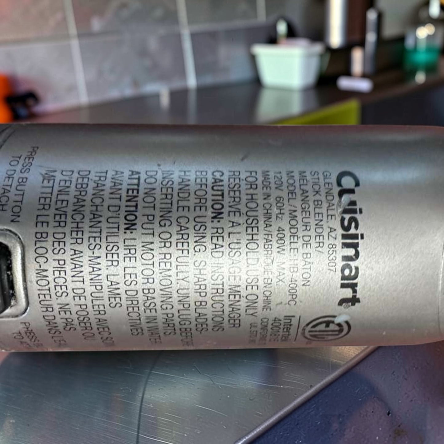 Excellent Condition – Cuisinart HB-400PC Commercial Stick Blender – 400W – Handheld Immersion Mixer – Fully Tested & Operational!