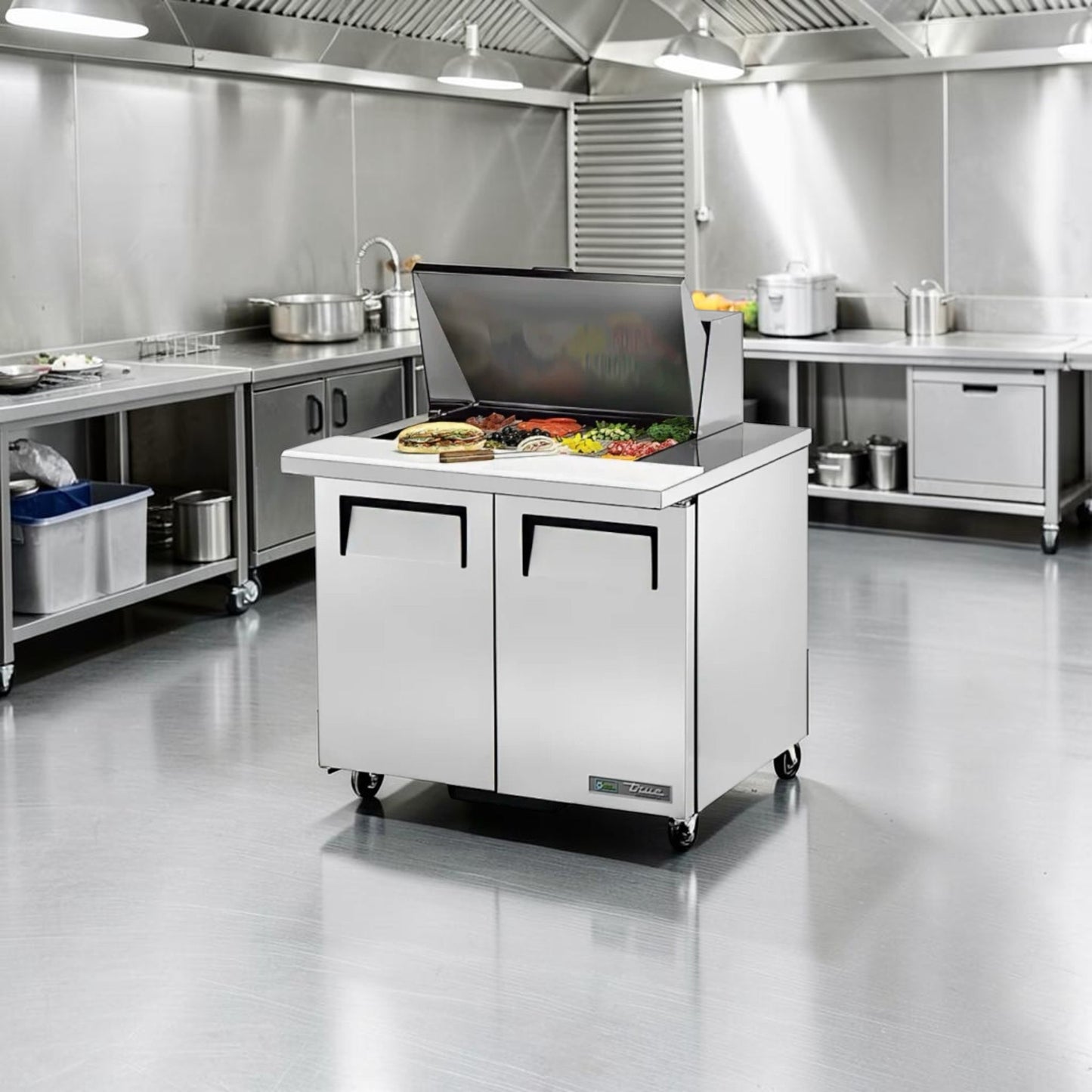 Elite Condition – True TSSU-36-12M-B-HC commercial mega top sandwich / salad prep table – 36-inch footprint – 115V – Fully Tested & Operational!