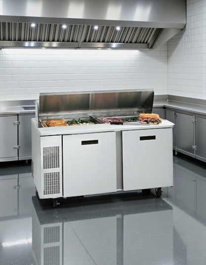 Excellent Condition – Randell 9040K-7 – 60" Sandwich / Salad Top Refrigerated Counter – Stainless Steel Prep Table – 14.67 Cu. Ft. – 115V – NSF / UL Listed – Fully Tested & Operational!