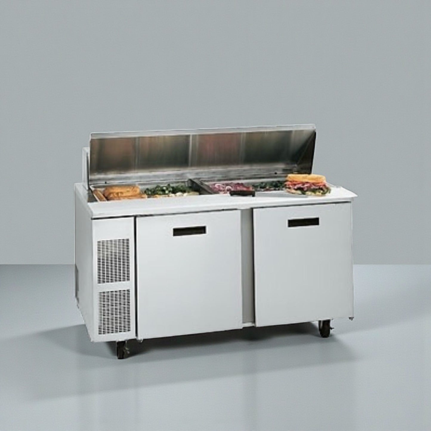 Excellent Condition – Randell 9040K-7 – 60" Sandwich / Salad Top Refrigerated Counter – Stainless Steel Prep Table – 14.67 Cu. Ft. – 115V – NSF / UL Listed – Fully Tested & Operational!