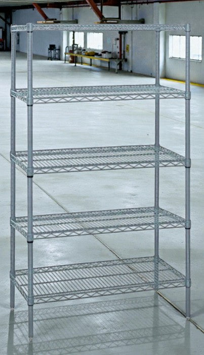 Brand New – Scratch & Dent – Quantum Storage Systems Gray Epoxy Wire Shelving Starter Kit