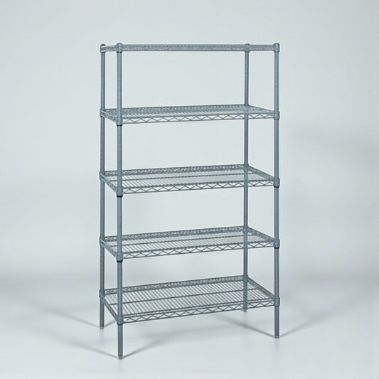 Brand New – Scratch & Dent – Quantum Storage Systems Gray Epoxy Wire Shelving Starter Kit