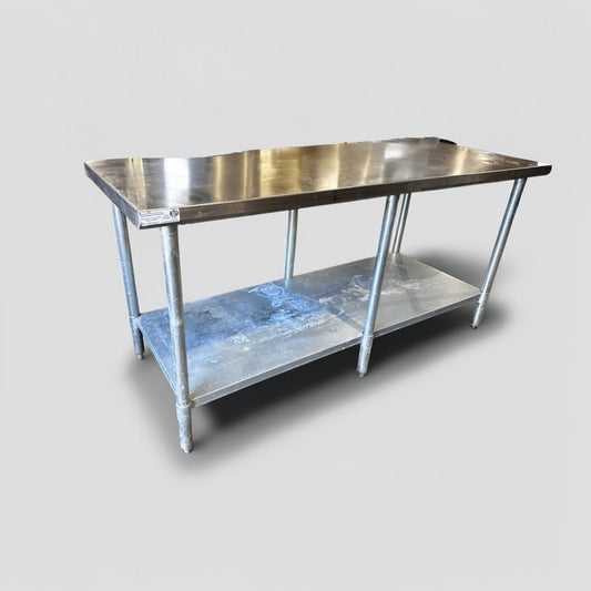 Dependable Condition – Atlanta Culinary Equipment 72" Commercial Stainless Steel Work Table – Adjustable Undershelf – Galvanized Legs – ETL Sanitation & NSF Standard 2 Compliant – Fully Inspected & Ready for Use!