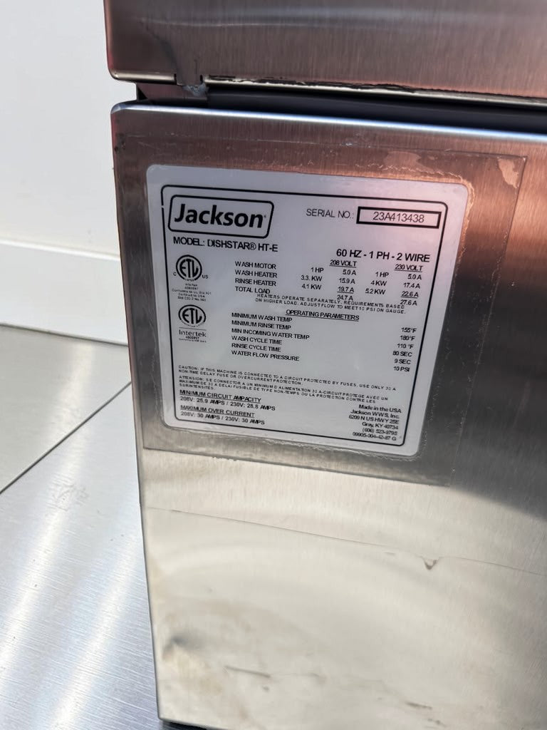 Brand New Condition – Jackson DishStar HT-E – Energy Efficient High Temp Undercounter Dishwasher – 208/230V – 1 Phase – ETL / NSF Listed – Fully Tested & Operational!