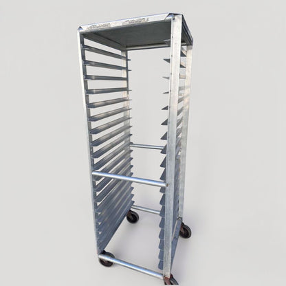 Premium Condition – Commercial Aluminum Full-Size Sheet Pan Rack – 20 Pan Capacity – Heavy-Duty Bakery Rack with Casters – Ready for Service!