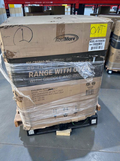 Brand New Condition – KoolMore 60" Commercial Gas Range with Oven, Griddle & Broiler (Scratch & Dent)