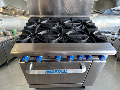 Exceptional Condition – Imperial IR-6 – 36" Commercial 6-Burner Gas Range with Standard Oven – 227,000 BTU – Fully Tested & Operational!