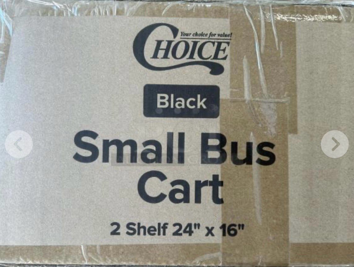 Brand New! – Choice Small Bus Cart – 2 Shelf Utility Cart 24" x 16" – Heavy Duty Commercial Service Cart