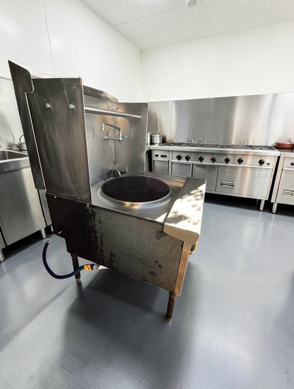 Prime Condition – ABC Restaurant Equipment ABC-1 – Natural Gas Chinese Wok Range – 1-Hole Stainless Steel Wok Station – 100,000–110,000 BTU - Fully Tested & Operational!