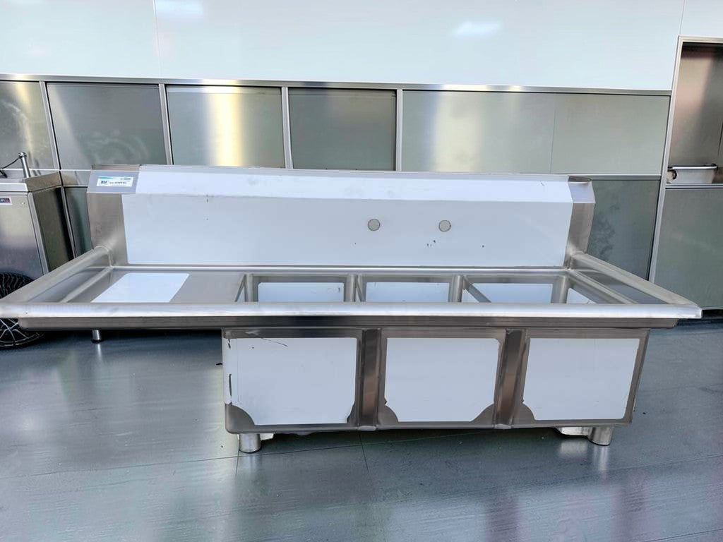 Brand New – KoolMore SC121610-16L3 Stainless Steel 3 Compartment Sink w/ Left Drainboard – Commercial Kitchen Sink – NSF Certified!