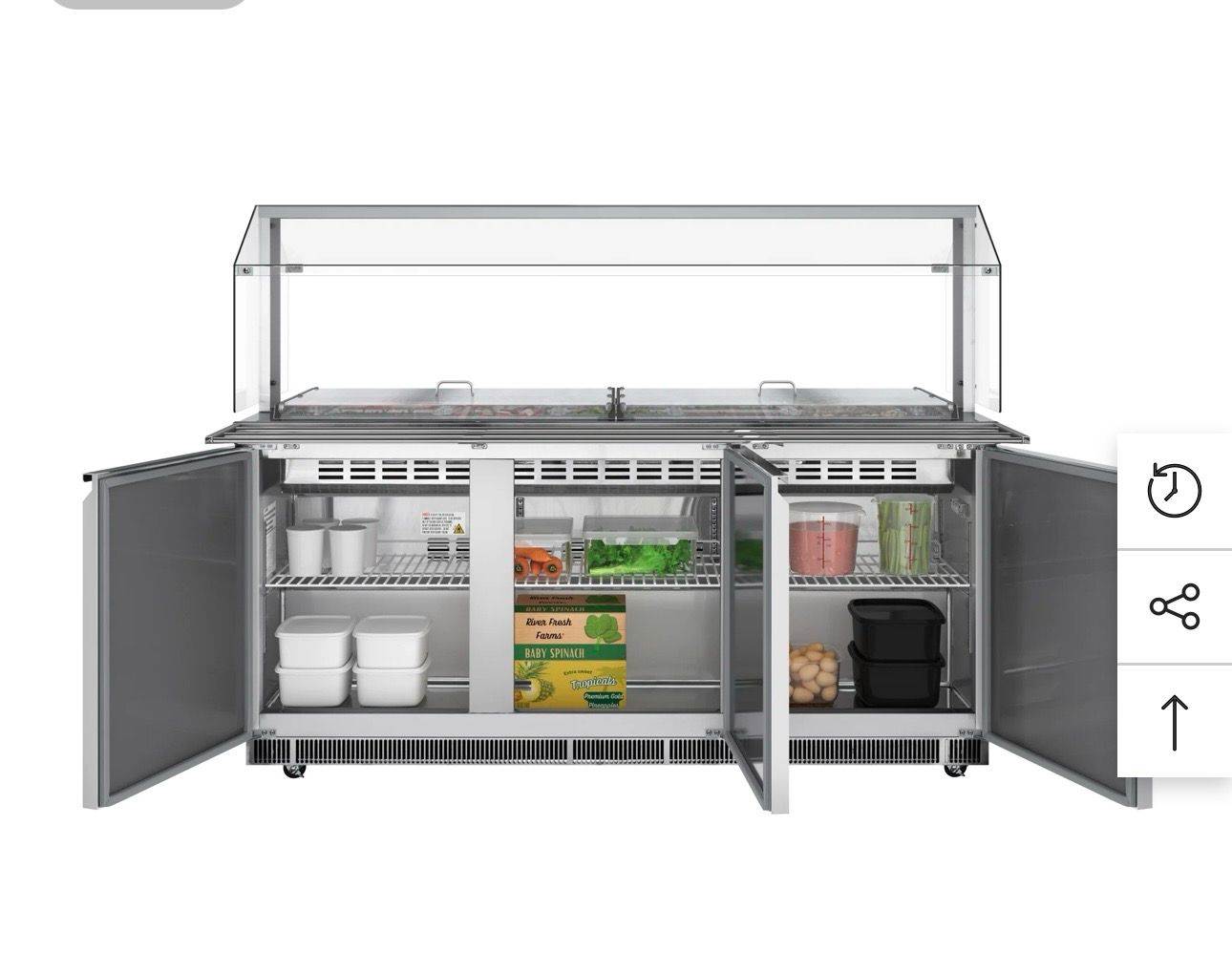 Premium Condition – KoolMore KM-RBT-72CSFG – 70.6" Stainless Steel Commercial Refrigerated Prep Station – 15 Pans w/ Covers – 115V – Fully Tested & Operational!