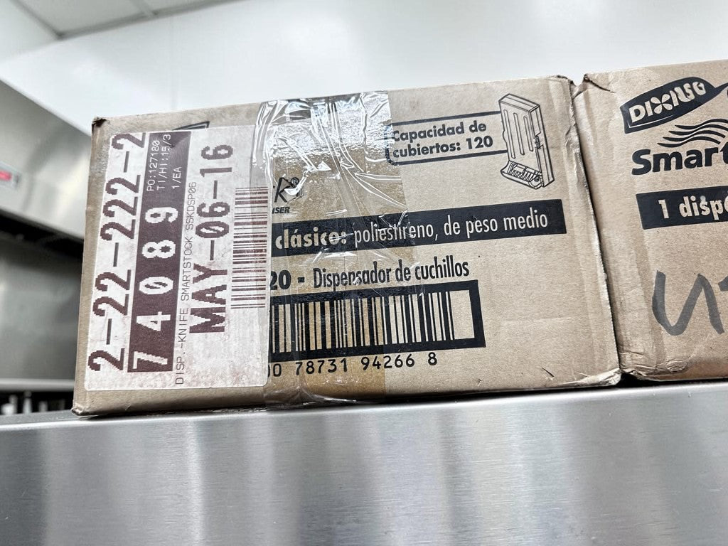 Brand-New Condition – Quantity 2 Dixie SSSD120 SmartStock® Commercial Spoon Dispensers – 120-Spoon Capacity Each – Translucent Black – Ready for Immediate Service!