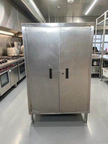 First-Class Condition – Stainless Steel Industrial Storage Cabinet – 34" x 18" x 54" – Commercial Two-Door Storage Cabinet – Ready for Restaurant Use!