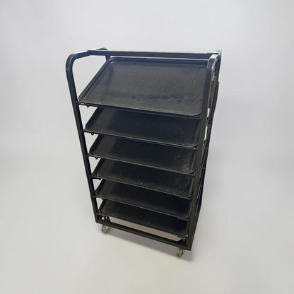High-Quality Condition – Commercial 6-Tier Portable Tray Rack – Holds 22" × 28" Trays or Sheet Pans – Heavy-Duty Steel Frame with Casters – Fully Inspected & Ready for Use!