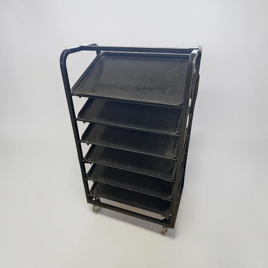 High-Quality Condition – Commercial 6-Tier Portable Tray Rack – Holds 22" × 28" Trays or Sheet Pans – Heavy-Duty Steel Frame with Casters – Fully Inspected & Ready for Use!