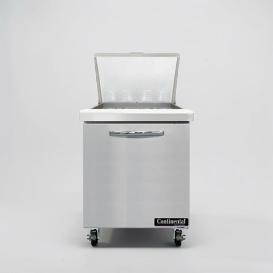 Superb Condition – Continental SW27N12M – 27" Mighty Top Refrigerated Sandwich & Salad Prep Table – 12 Pan Capacity – 115V – Fully Tested & Operational!