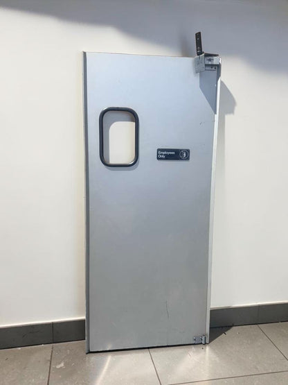 Exceptional Condition – Commercial Swing Door 36” x 80” – Restaurant Kitchen Pass-Thru Door with Window – Heavy-Duty – Fully Tested & Operational!