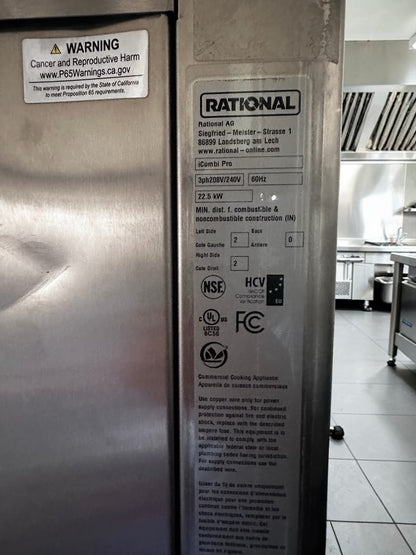Top-Tier Condition – Quantity 2 New Rational iCombi Pro 6-Full Size Electric Combi Ovens – Double-Deck Combi-Duo System with Low Stand – 12 Full-Size Sheet Pan Total Capacity – 208/240V, Three Phase – 45 kW Combined!