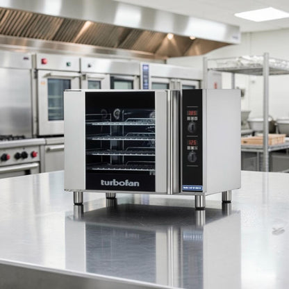 First-Class Condition – Moffat E31D4 Turbofan® – Half-Size Countertop Electric Convection Oven – 4-Pan Capacity – 208V / 1 Phase – 2.9 kW – Fully Tested & Operational!