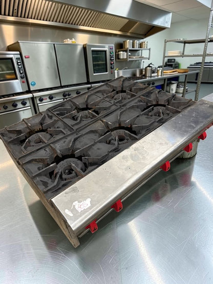High-Grade Condition – American Range ARHP-36-6 – 36" Heavy Duty Commercial Gas Hot Plate – 6 Open Burners – 192,000 BTU – Fully Tested & Operational!