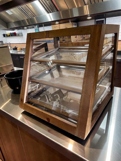 Remarkable Condition – Wooden Countertop Pastry Display Case – 2-Tier Bakery Merchandiser – Glass Display – Fully Tested & Operational!